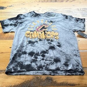 Cleveland Cavaliers Bubbled Graphitti Tie-Dye T-Shirt - Black- Size Medium